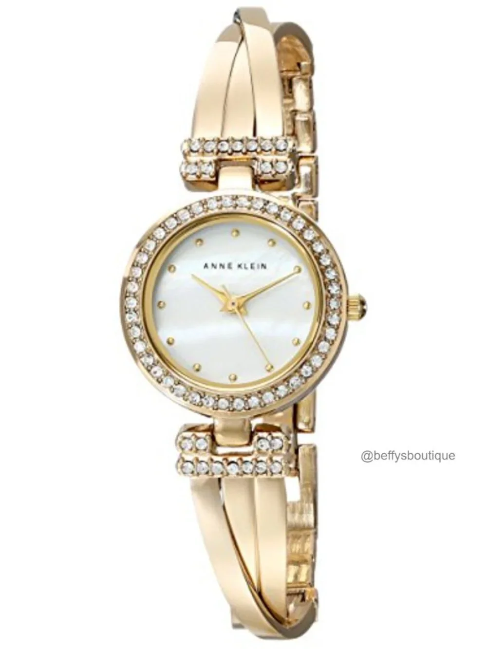 Anne Klein Crystal Accented Bangle Watch & 2 Bracelets Set - Gold-tone,